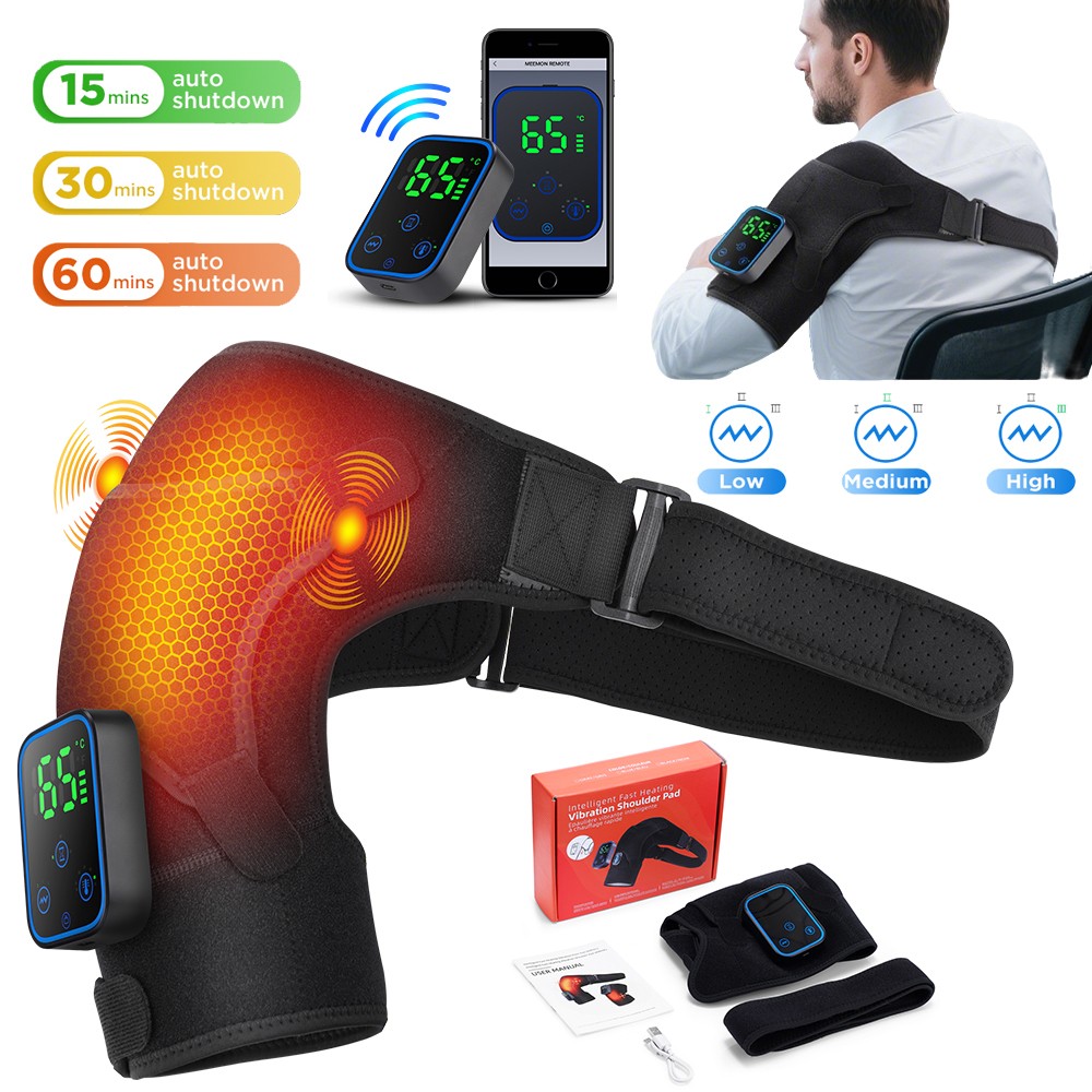 Wireless APP Control Electric Heating Vibration Shoulder Massager 3 Levels Gift
