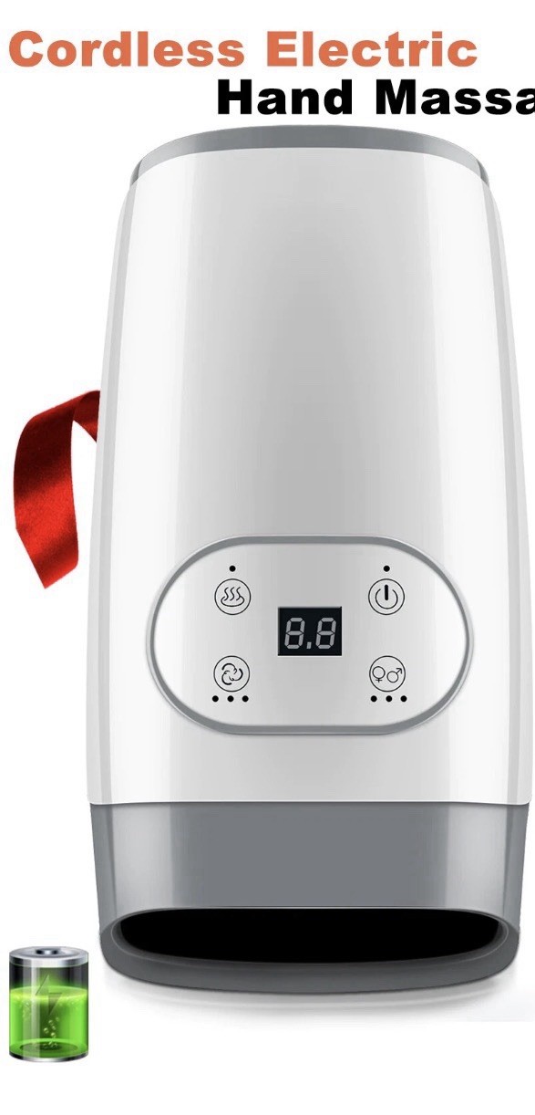SimplyRelax Hand Massager Cordless Electric Heat Setting Digital Display