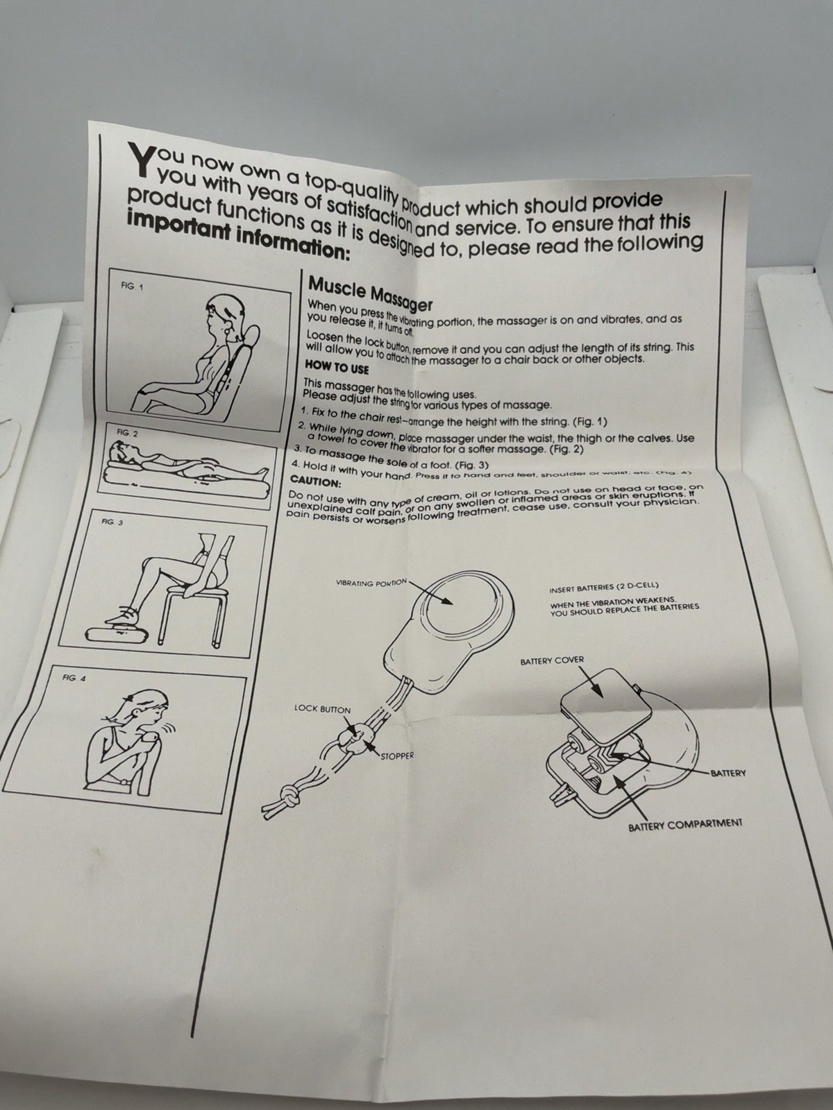 Vintage Brookstone Muscle Massager 143313 Tested Working Box Manual Taiwan