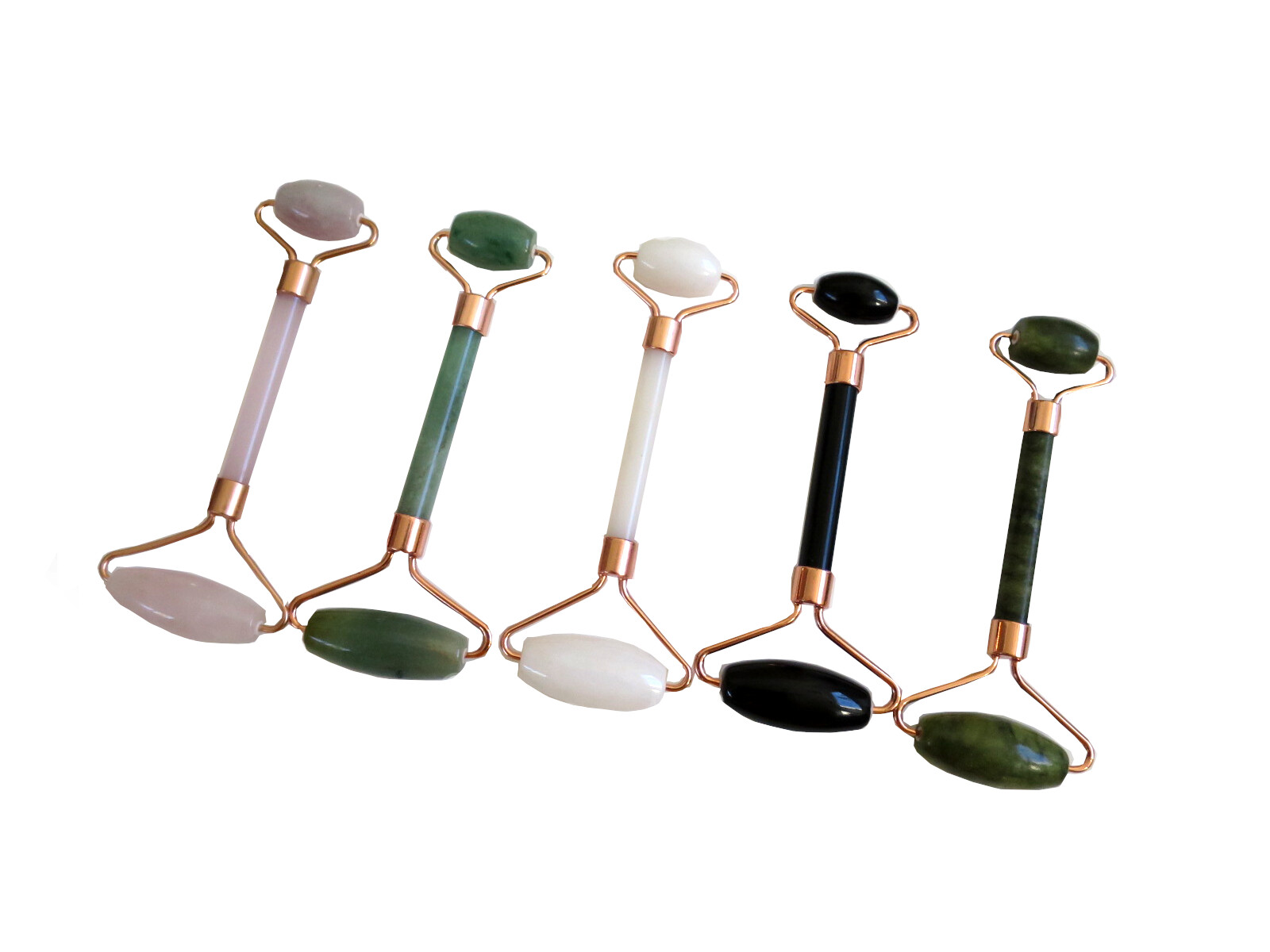 1 Natural Stone Face Roller Massager, Choose Rose quartz, green jade,