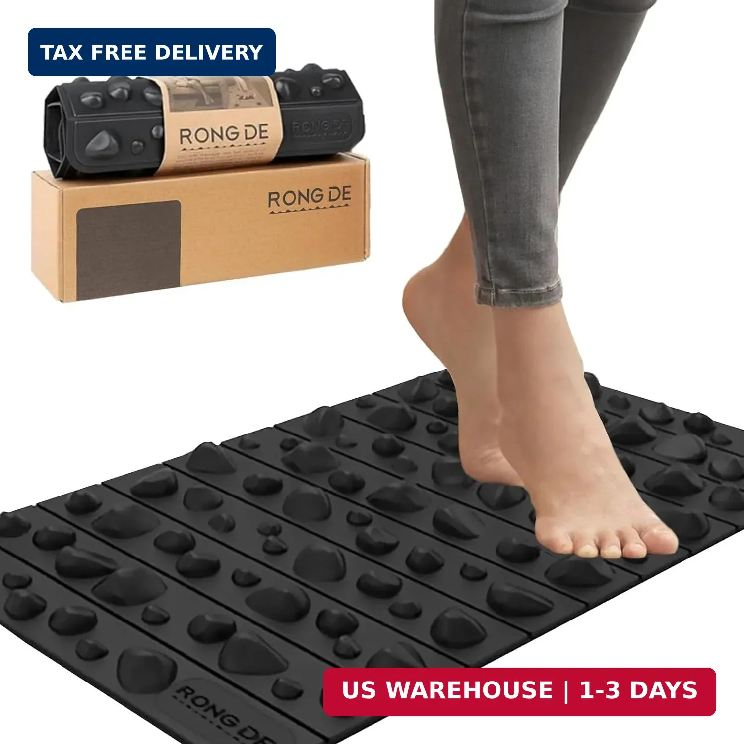 Portable Feet Acupressure Mat, Foldable Foot Massager Mat, Pressure Point Massag