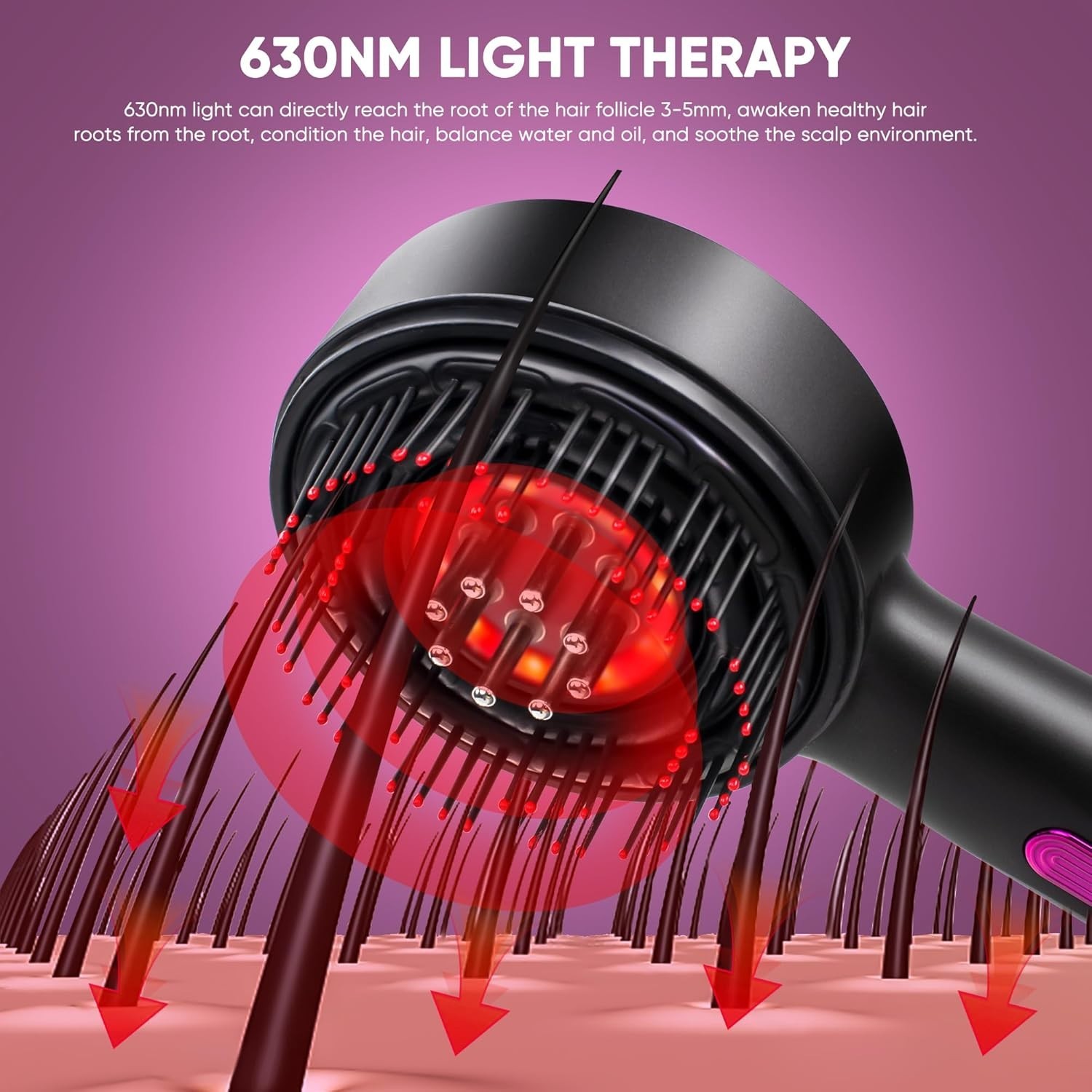 Electric Hair Growth Massager with Liquid Dispensing Tips and Comfortable Handle