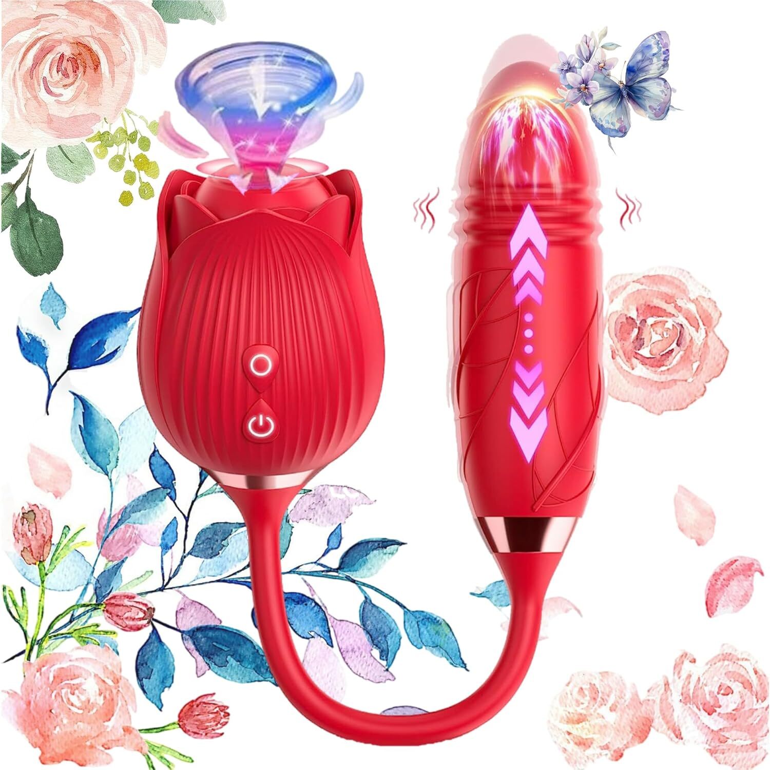 Powerful 2025 Rose Vibratoer Stimulator,10 Speed Rose Viboator for Women RED