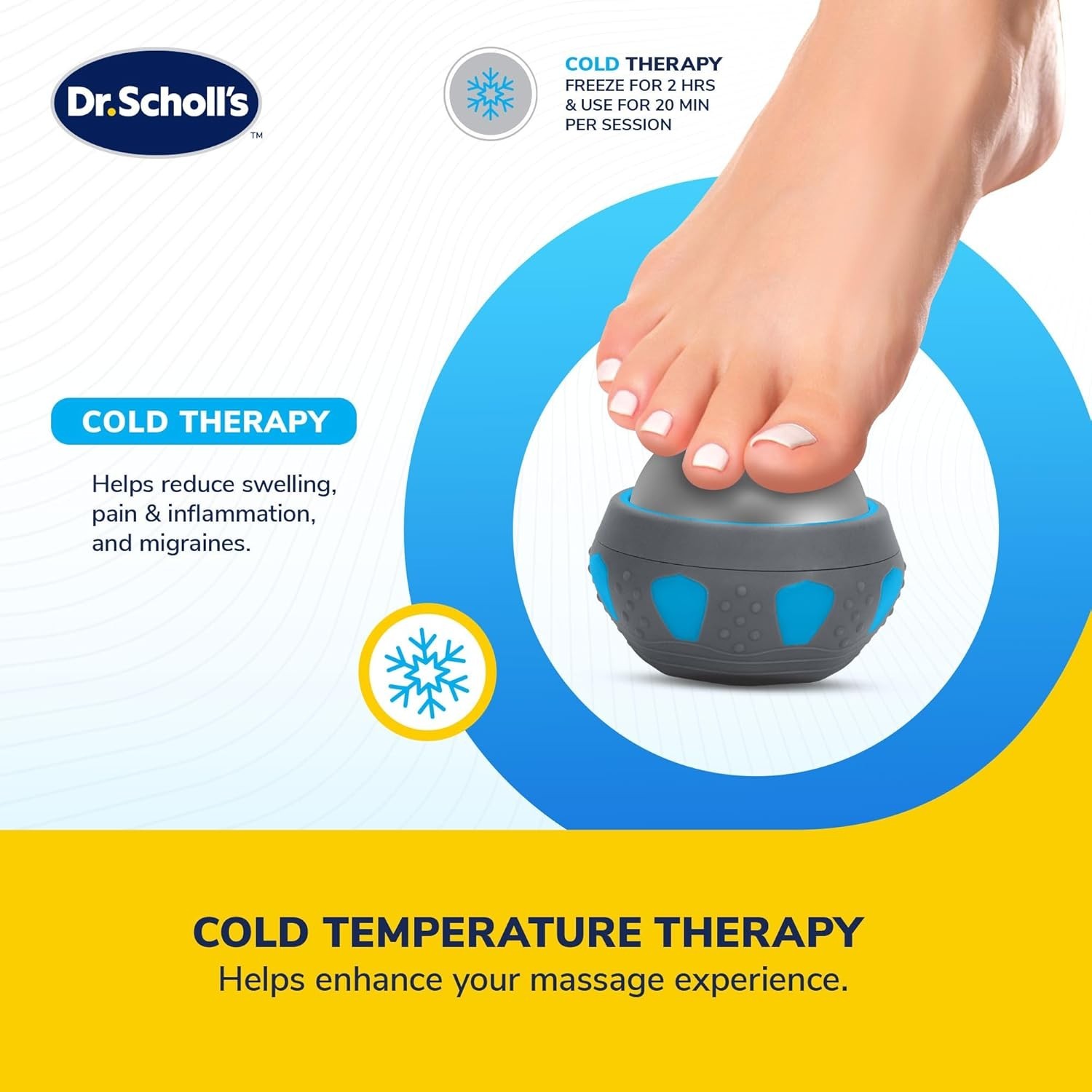 Dr. Scholl’s Restorative Cold Therapy with Body Massage Roller, Muscle Roller