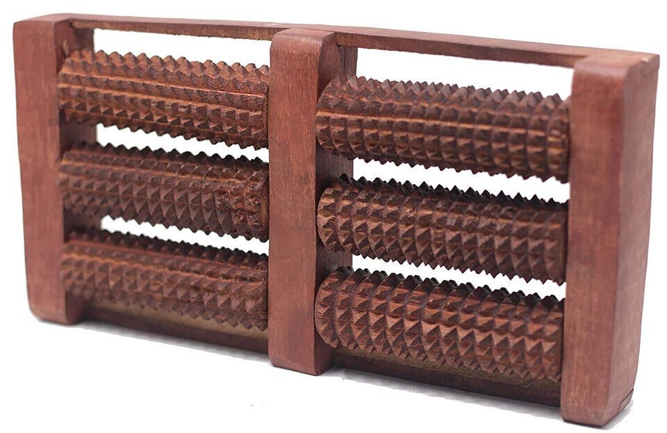 Acupuncture Solid Wooden Roller Foot Massager Body Stress Buster Leg Pain Relief