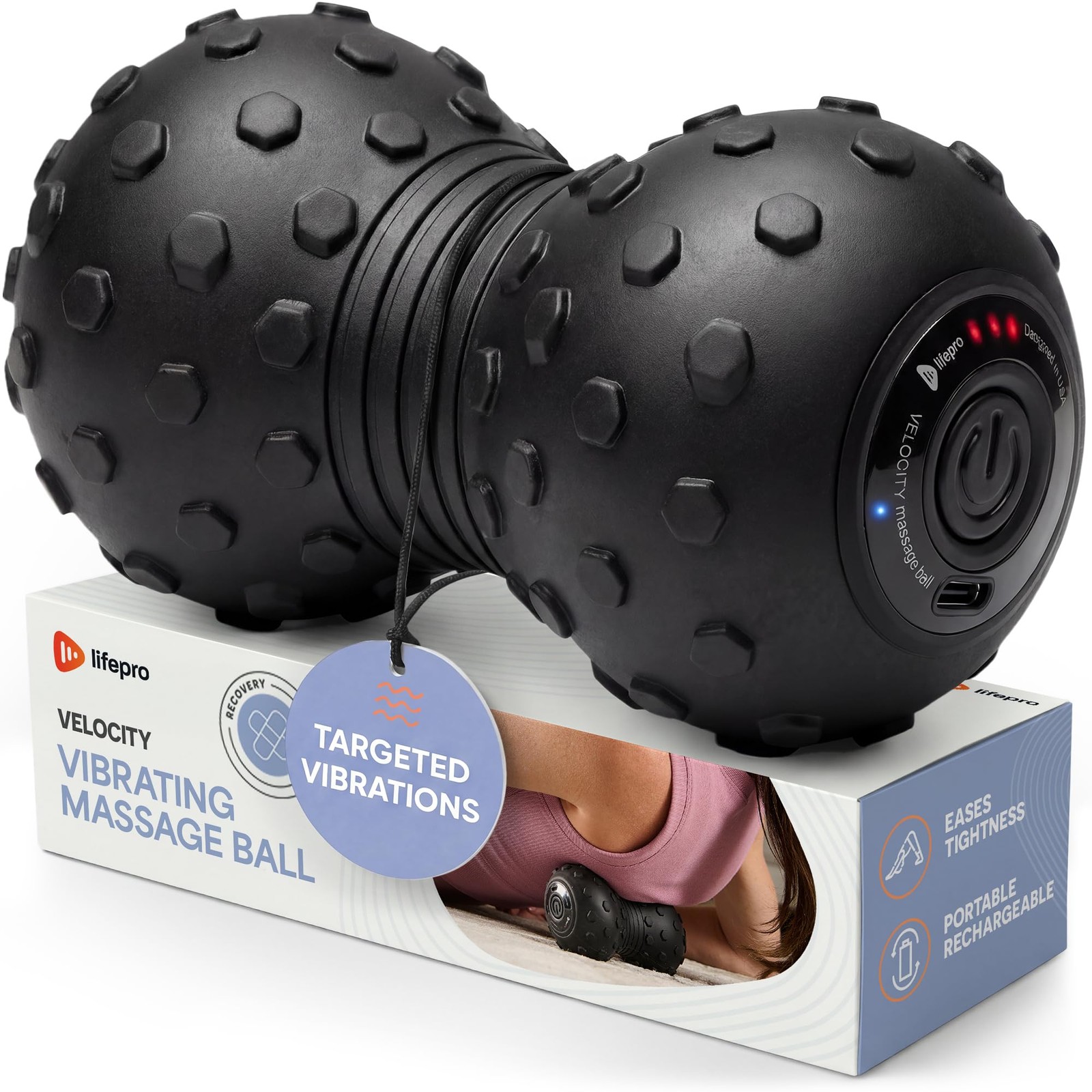 4-Speed Vibrating Massage Ball – Peanut Massager Combines a Lacrosse Ball wit…