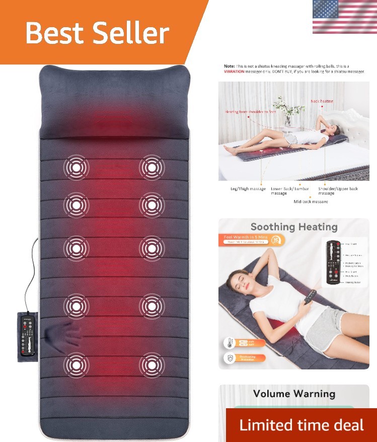 Memory Foam Massage Mat with 10 Vibrating Motors – Spa-Like Relaxation