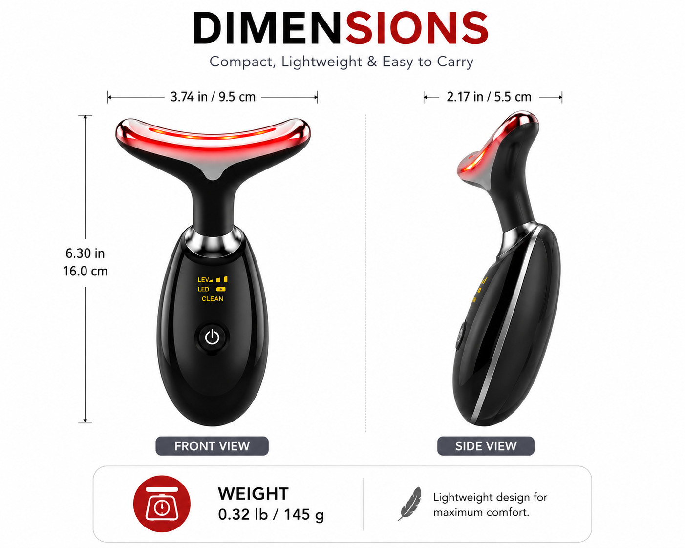 7-in-1 LED Heated Face & Neck Massager Rechargeable Skin Care Device