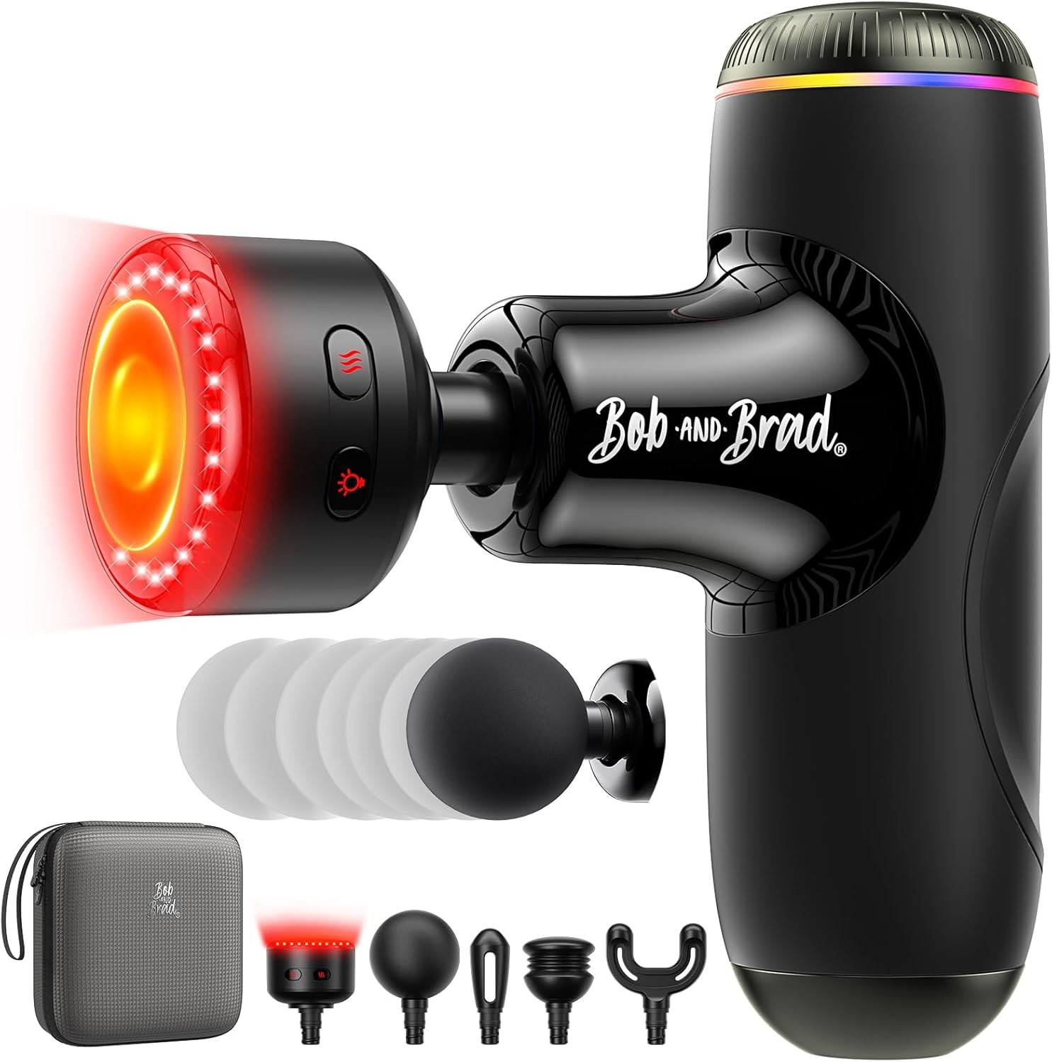 Bob and Brad Q2 Ultra Max Mini Massage Gun Muscle 5-11mm Infrared Heat Therapy