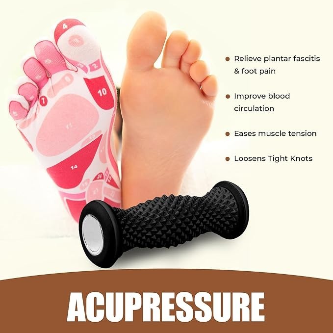 Foot Massager Roller – Portable | Arch & Plantar Fasciitis Relief Tool –