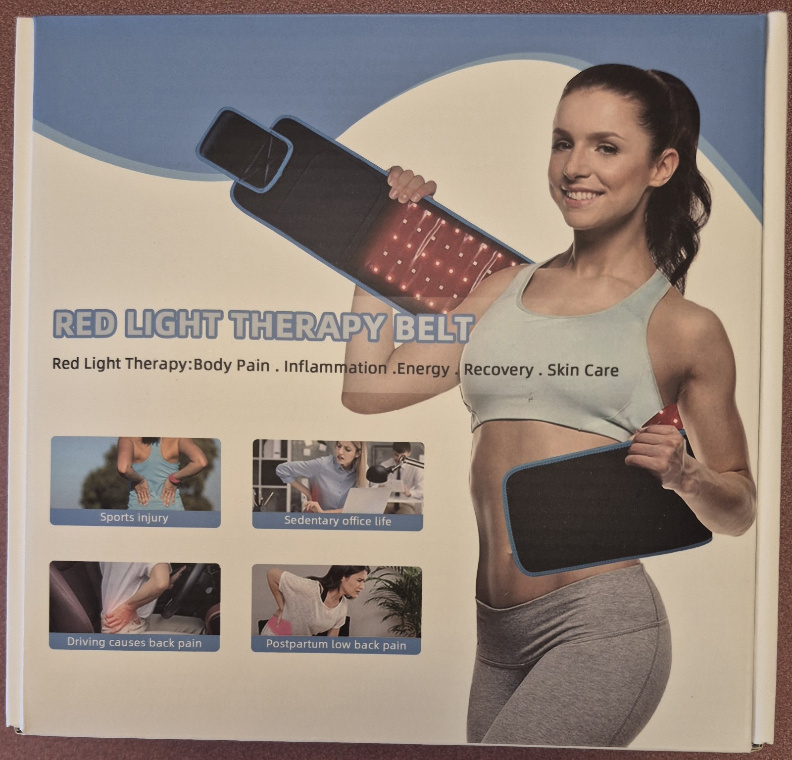 Red Light Therapy Belt, Body Device Wireless Rechargeable Controller with Timer