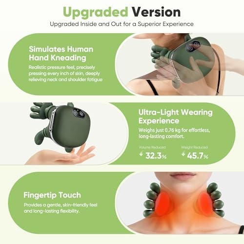 Shoulder and Neck Massager, Bionic Heated Massager, Neck Massager with Fingers,