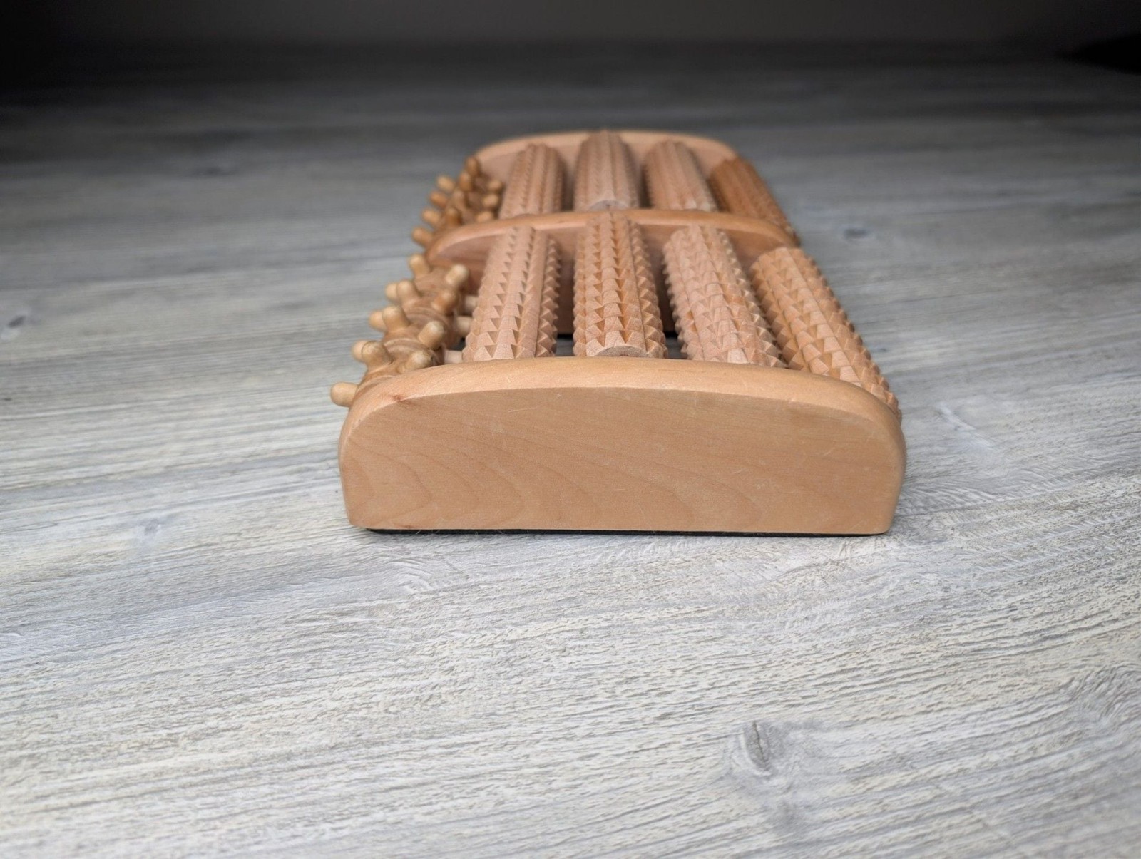 TheraFlow Large Dual Wooden Foot Massager Roller for Plantar Fasciitis Relief