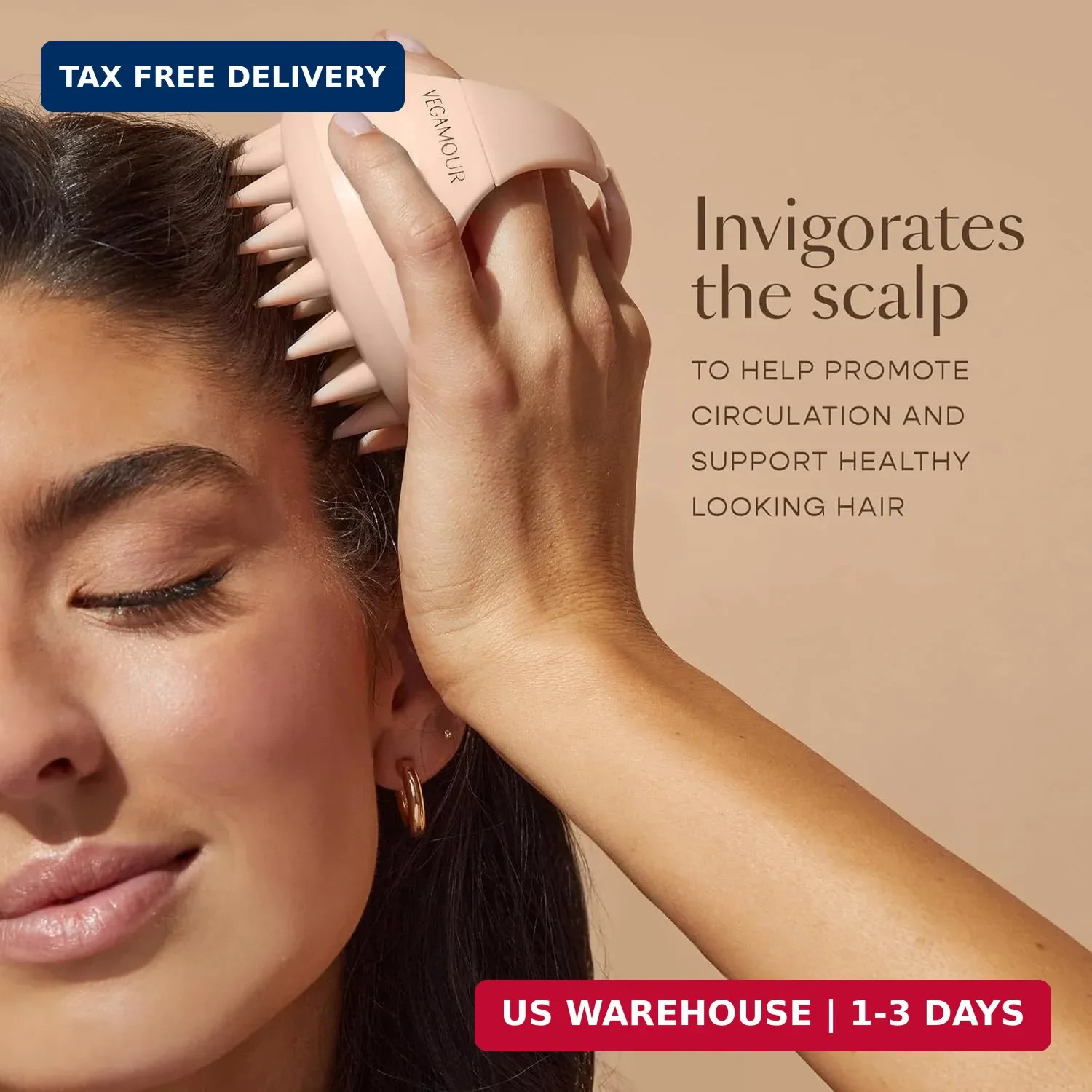 VEGAMOUR GRO Revitalizing Scalp Massager – for All Hair Types and Textures – 1 C