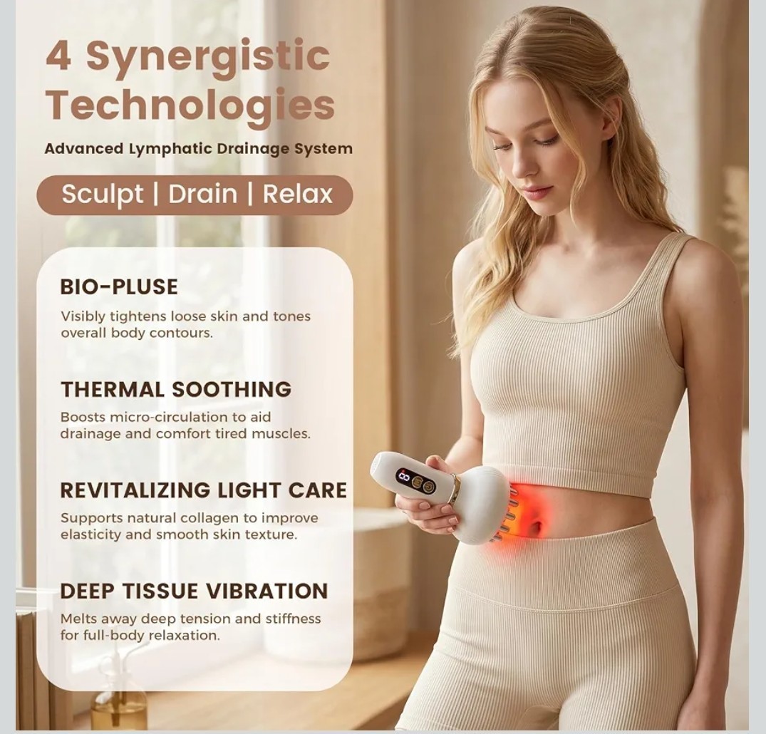 Lymphatic Drainage Massager Anti Cellulite Massage Tool Reduce Stretch Marks
