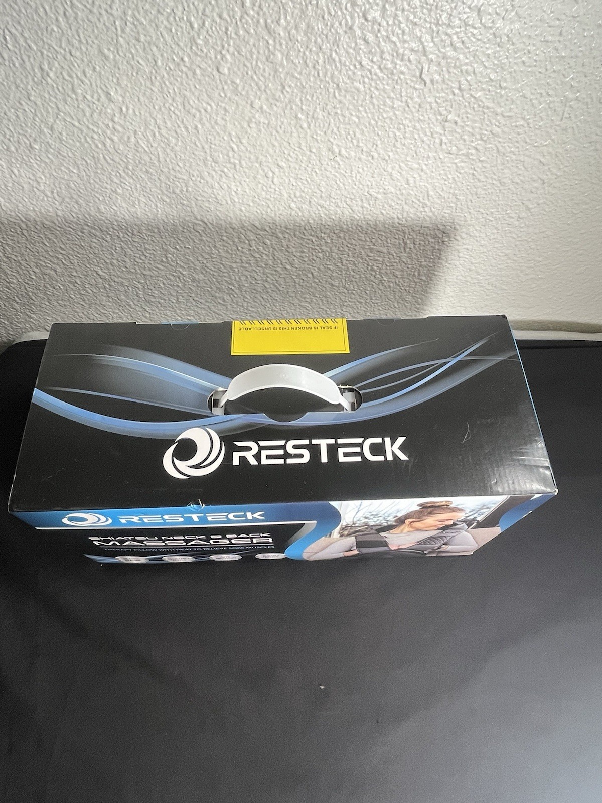 RESTECK Shiatsu Neck & Back Massager Black w Heat, Auto Shutdown, Durable SEALED
