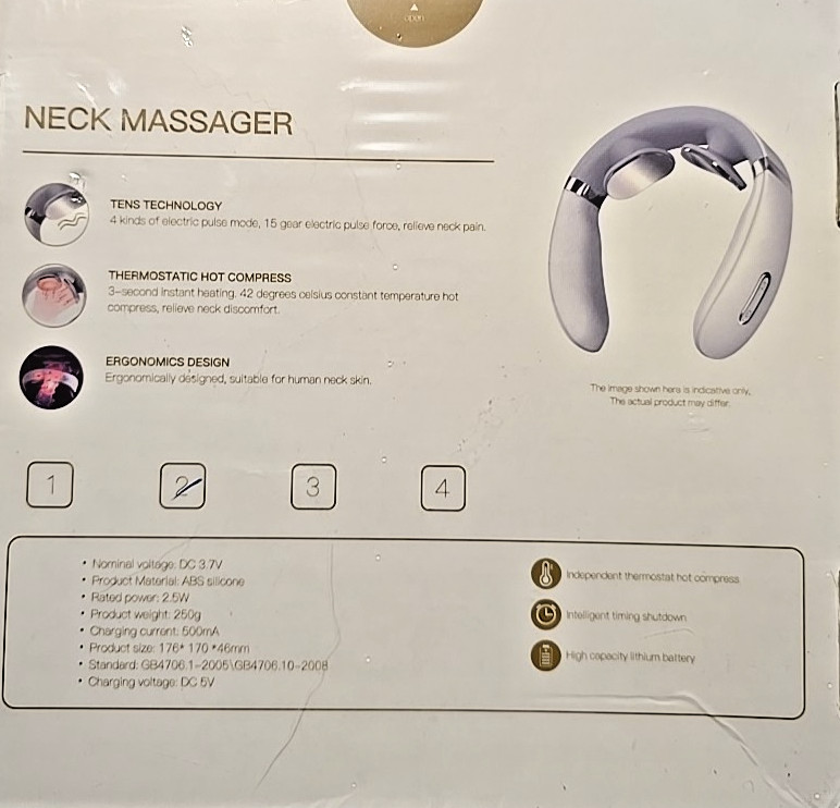 Neck Massager with Heat & Timer – Rechargeable Lithium Battery – Gadgetcore