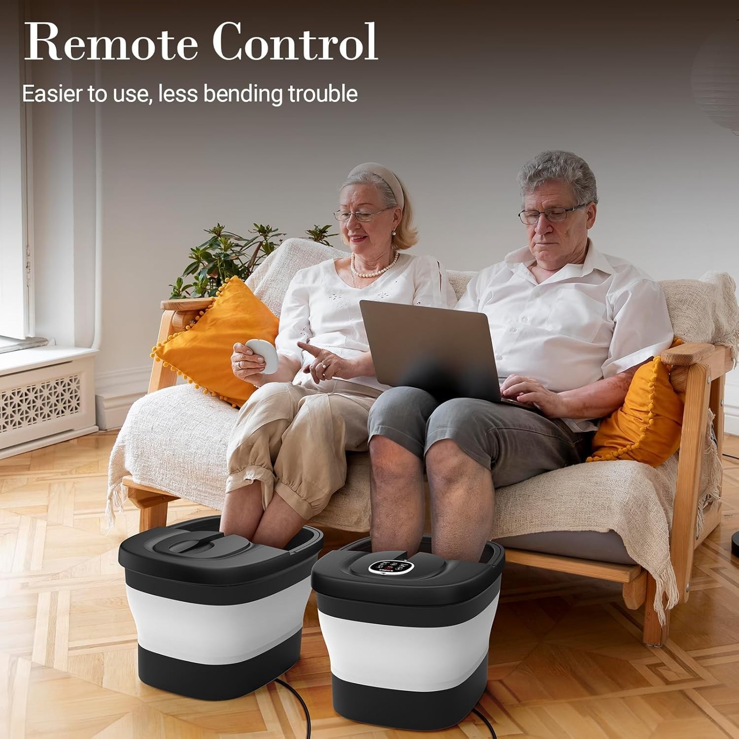 Foot Spa Bath Massager, Upgraded Foot Bath with Circulation Heat, Motorized S…