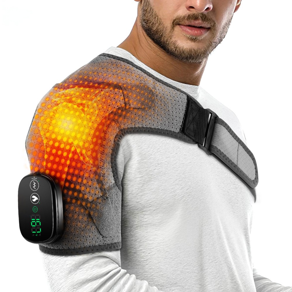 Electric Shoulder Massager Heated Shoulder Brace with Vibration for Pain Relief