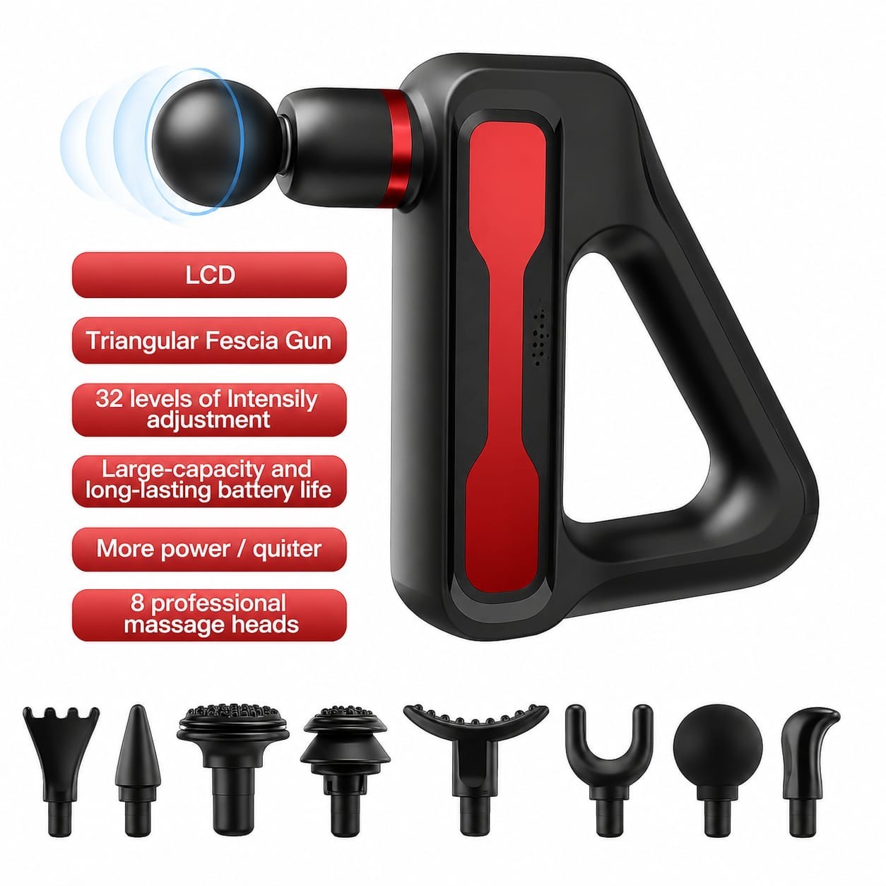 Multi-Grip Triangle Massage Gun | 32 Speed Handheld Deep Tissue Muscle Massager