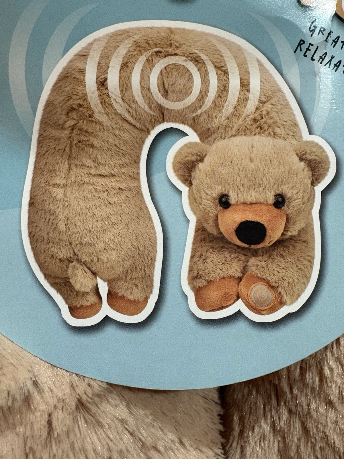 Neck Massager Dog Beige Vibration Battery Powered HealthTouch Plush