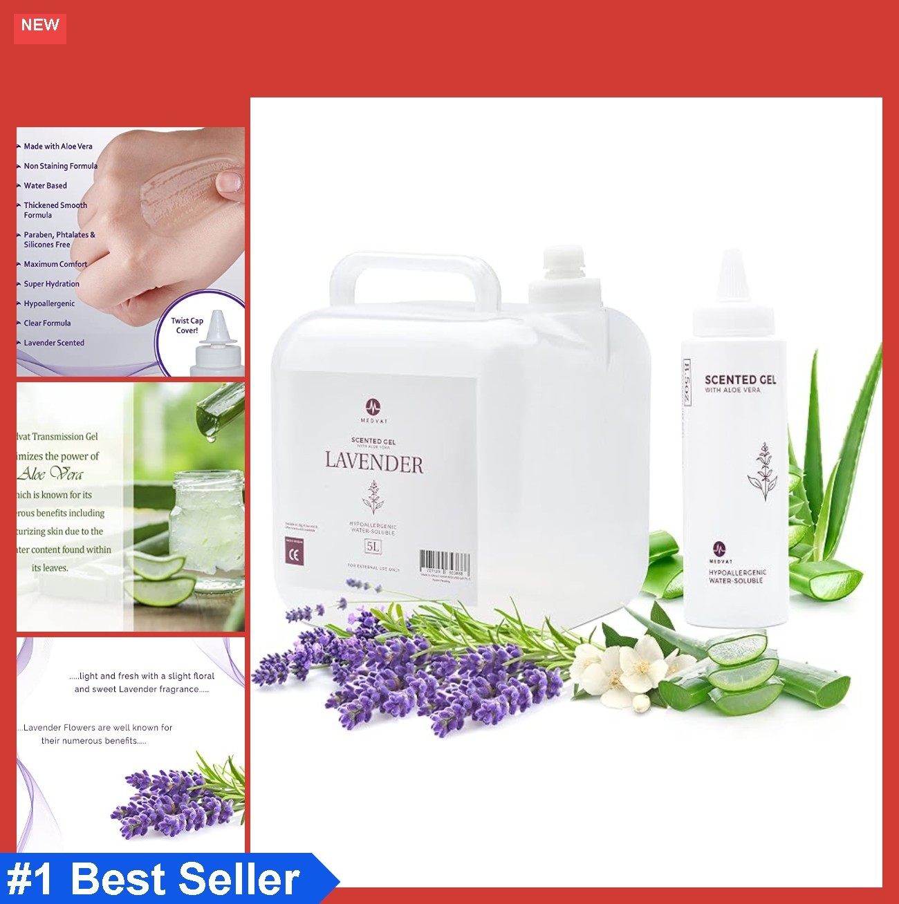 Conductive Transmission Gel Lavender Scent Hypoallergenic Water Soluble 5 Liter