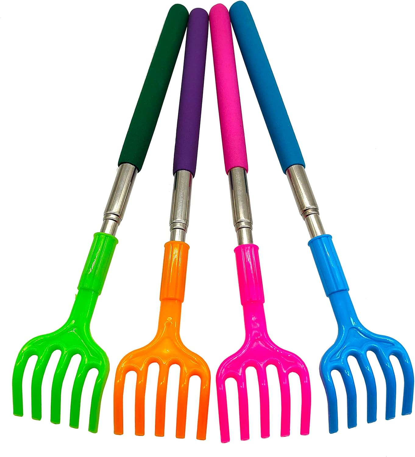 (4- Pack) Portable Extendable Telescopic Plastic Back Scratchers/Hand Massage…