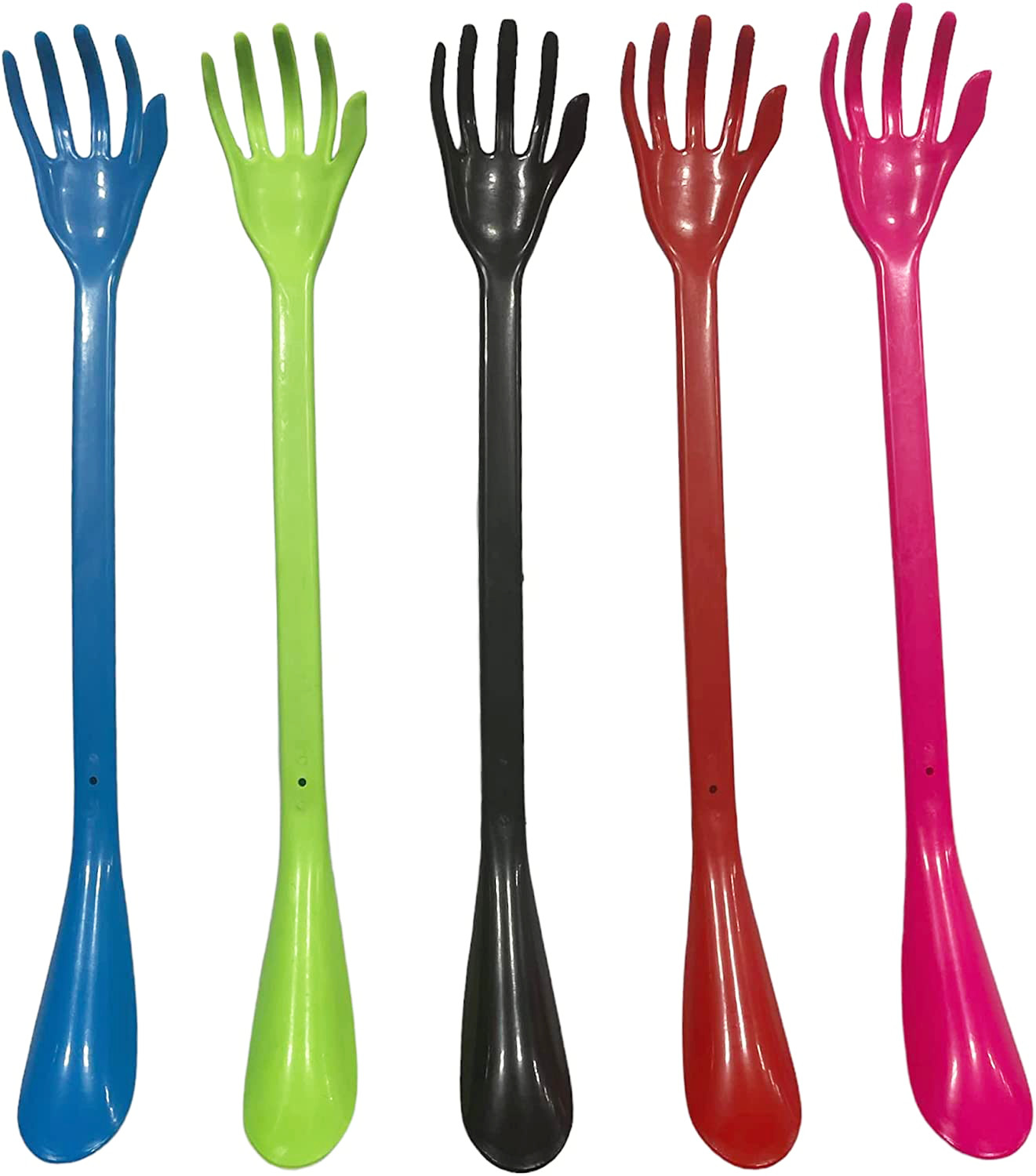 BACK SCRATCHER w LONG HANDLE & SHOEHORN, 19.5″ Itch Relief (Assorted Color 1PC)