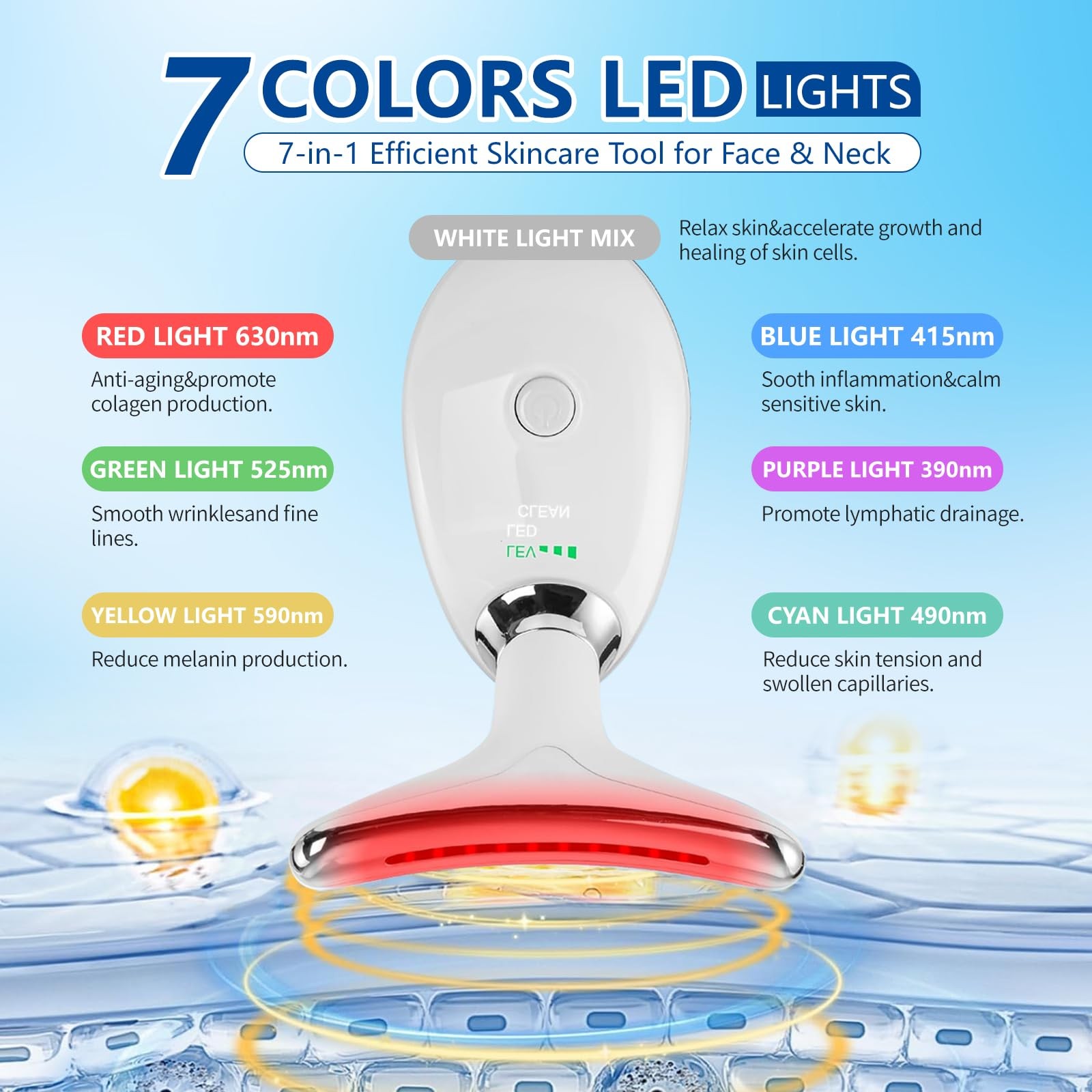 2025New Neck Face Massager, Sculpting Tool, 3 Modes and Vibration White