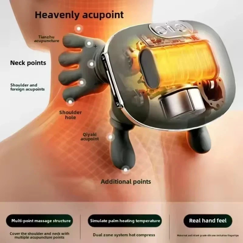 4D Bionic Neck Shoulder Massager Deep Kneading Heat Therapy