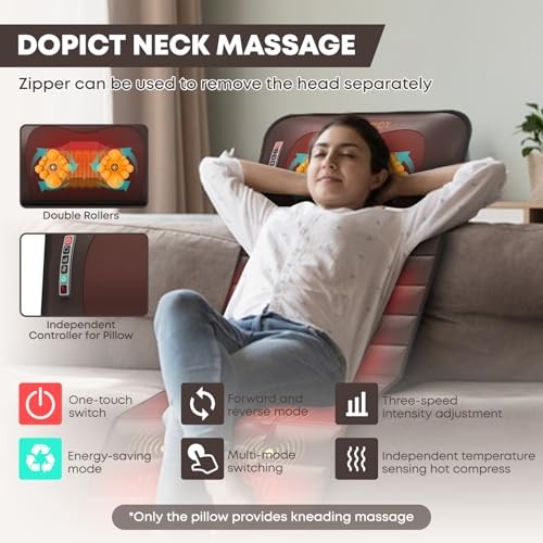 DOPICT MASSAGE-MAT, DETACHABLE NECK MASSAGER, FULL BODY, C-001-BROWN