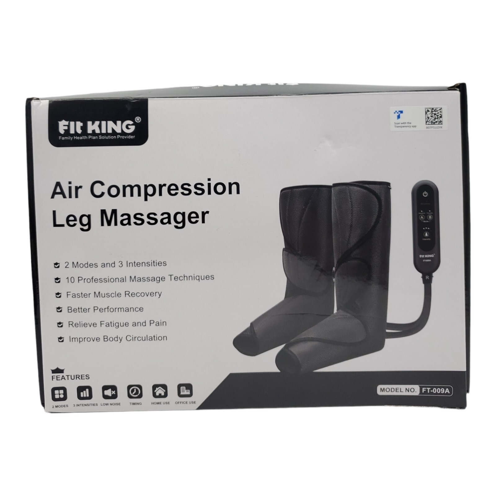 FIT KING FT-009A Leg Air Circulation Massager Dark Gray 