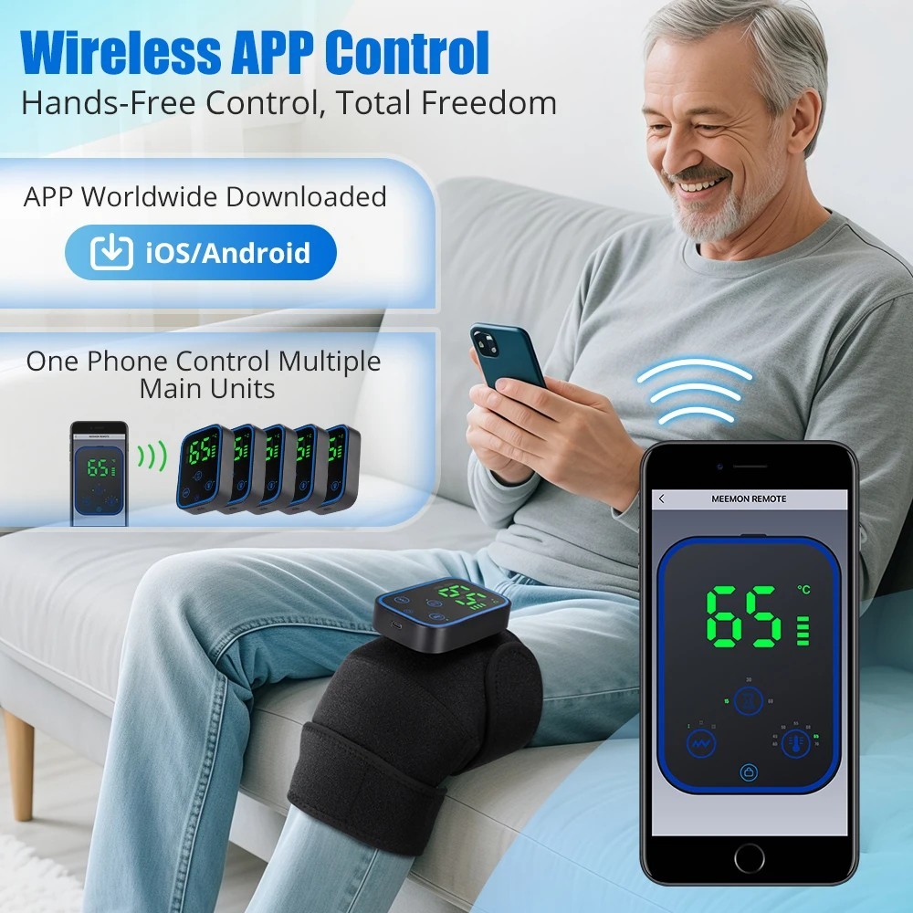 3 in 1 Heating Knee Massager Vibration Heated Knee Pad for Knee Shoulder Elbow W