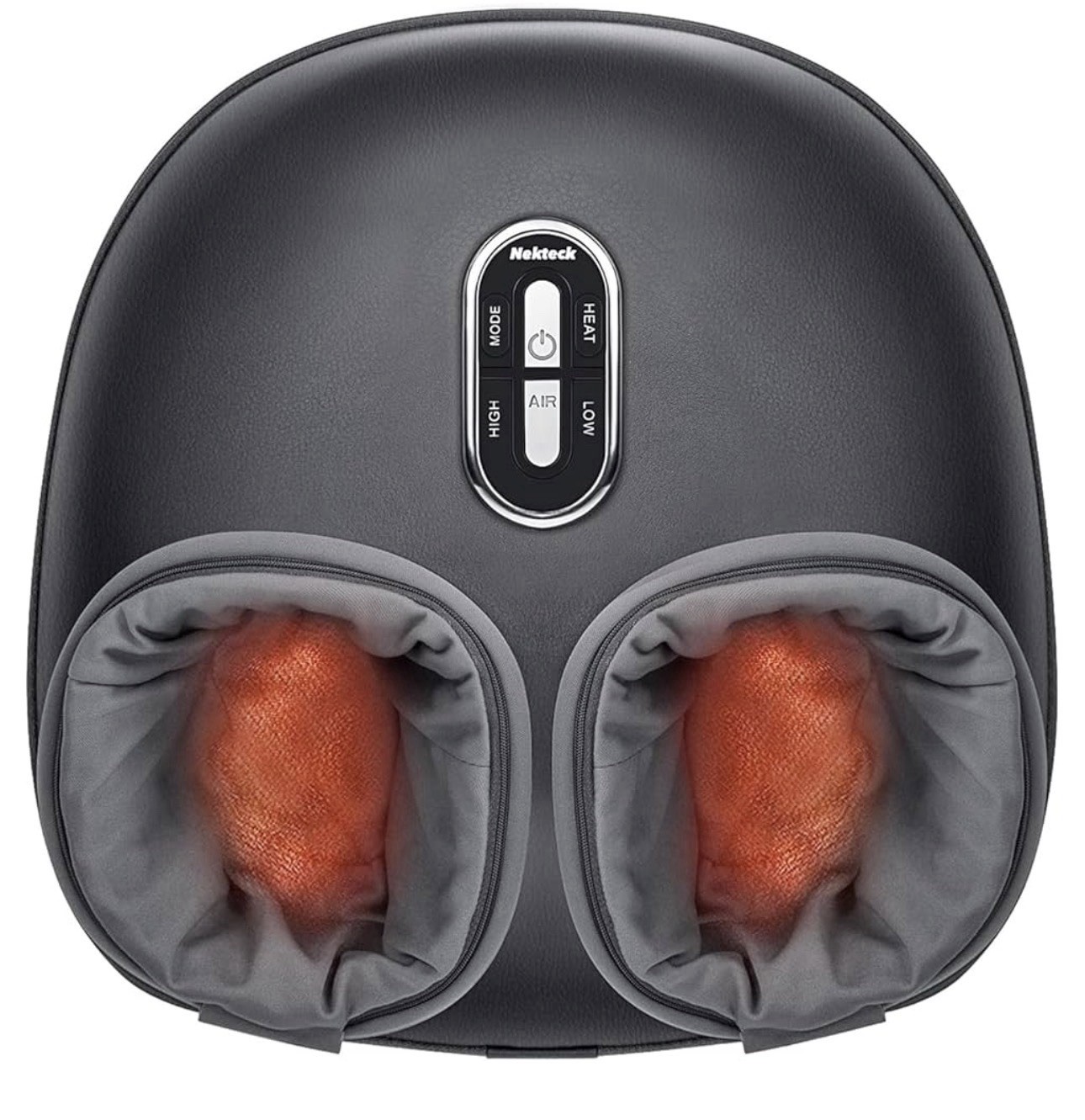 Nekteck Shiatsu Foot Massager Air Compression Heat Setting Black/Gray