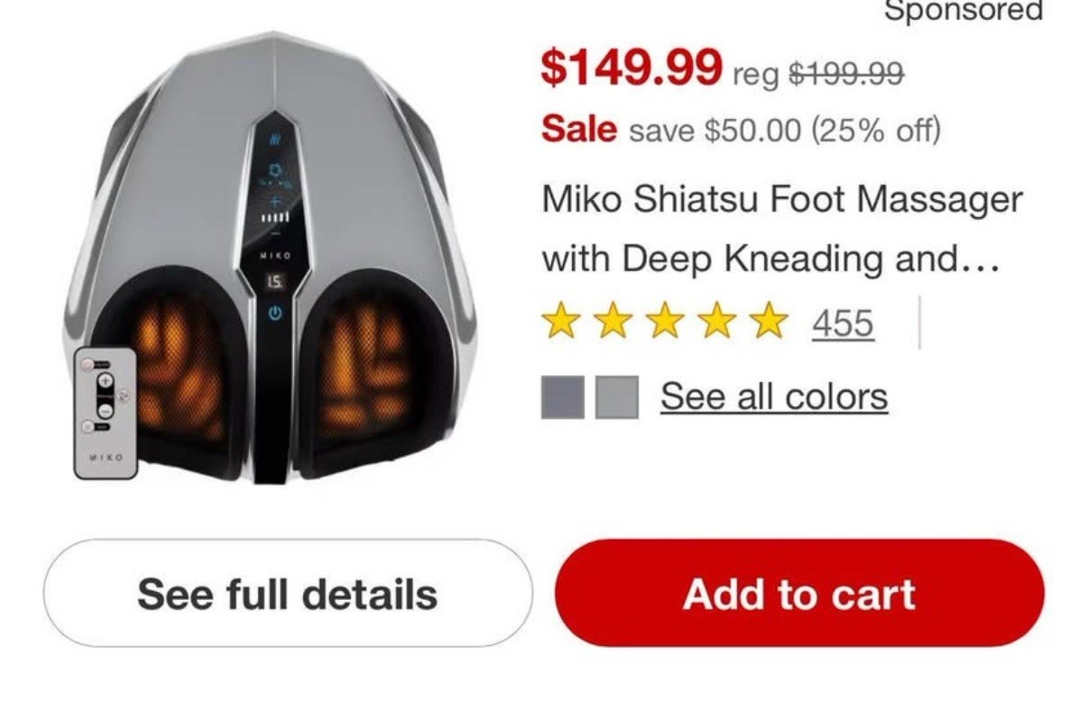 Brand New Miko Foot Massager – $100 (Retail $199, Sale $100!