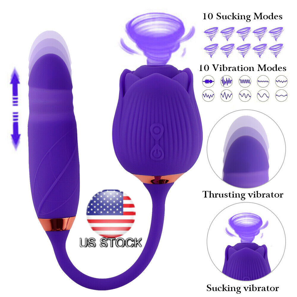 10 Intense-Suction-Rose-Vibrator-Sucking-Sucker-Licking-Massager Mute Women Gift
