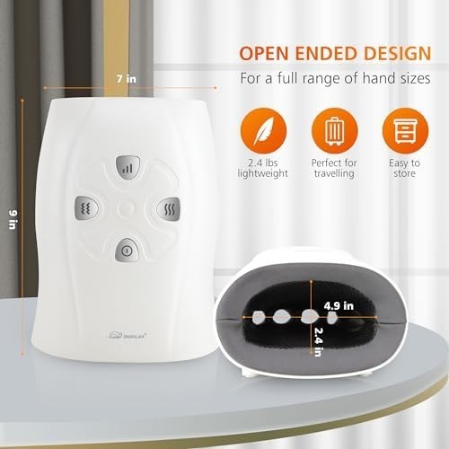 NEW IN BOX Snailax Hand Massager – Heat, Compression, Cordless, 3 level – Medium