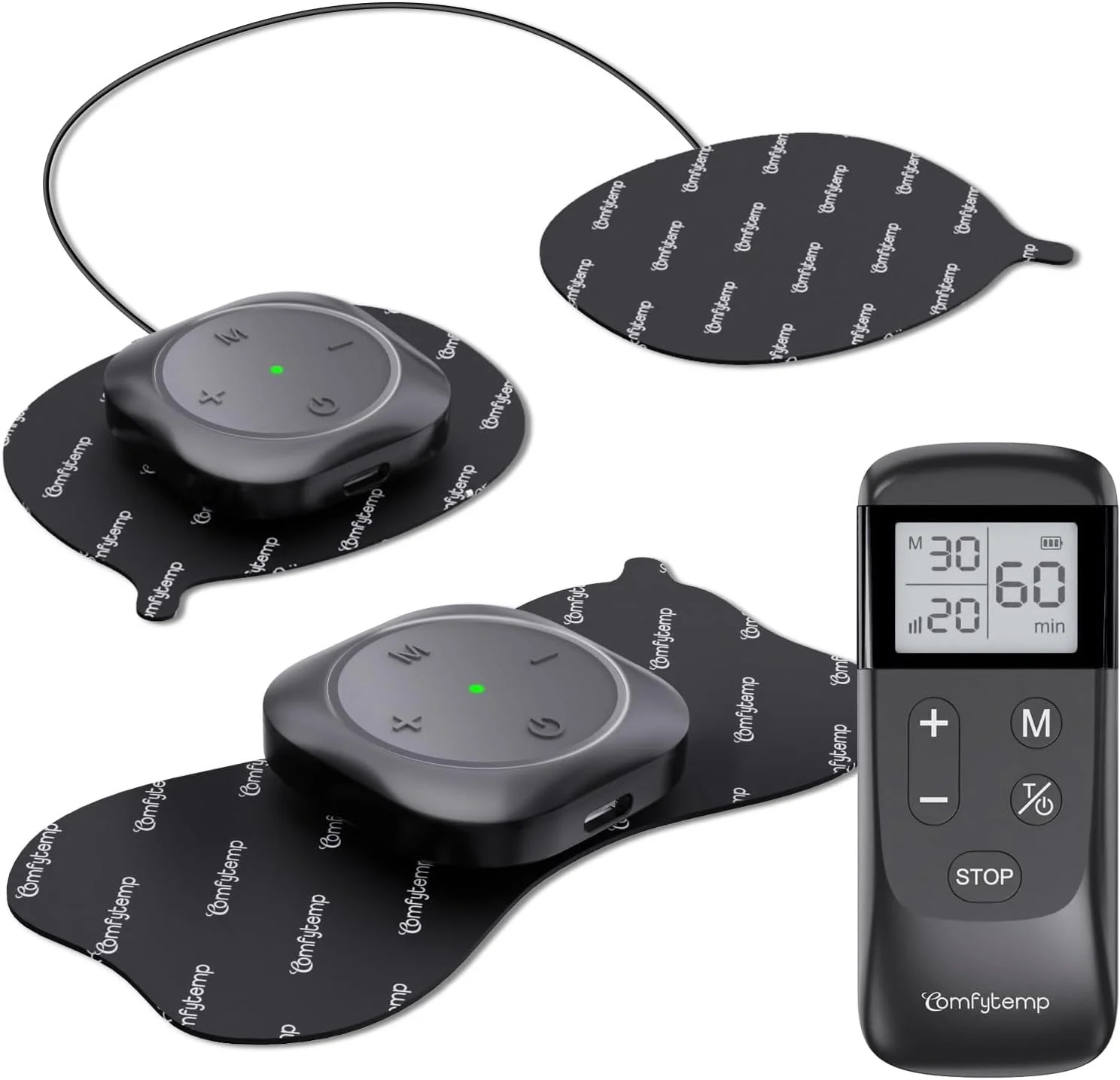 Comfytemp Wireless TENS Unit 30 Modes Muscle Stimulator for Pain Relief, FSA HSA