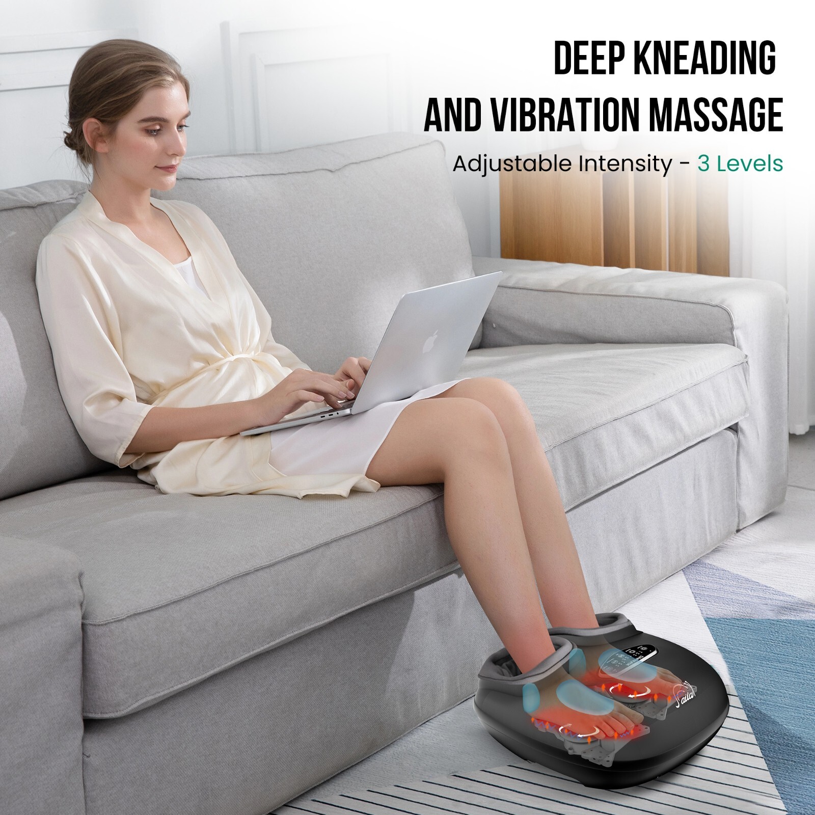 Snailax Foot Massager Machine with Heat Shiatsu Deep Kneading for Tired Muscles