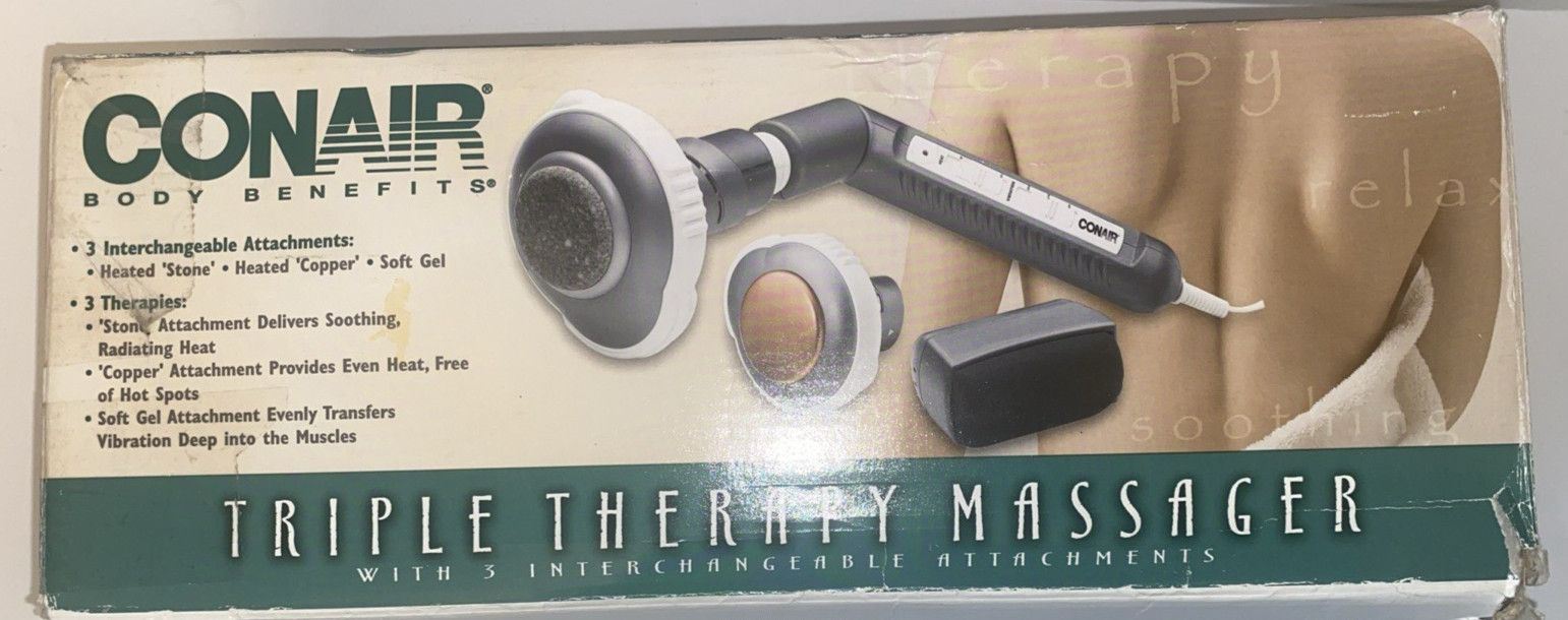 Conair Triple Therapy Massager +Heat WM30HS 3 Massage Attachments