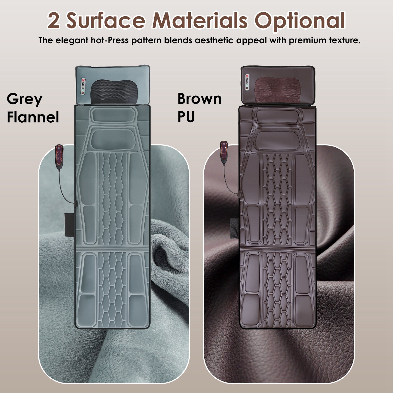 PU Leather Full Body Massage Mat Complete with Shiatsu for Reclining Chair