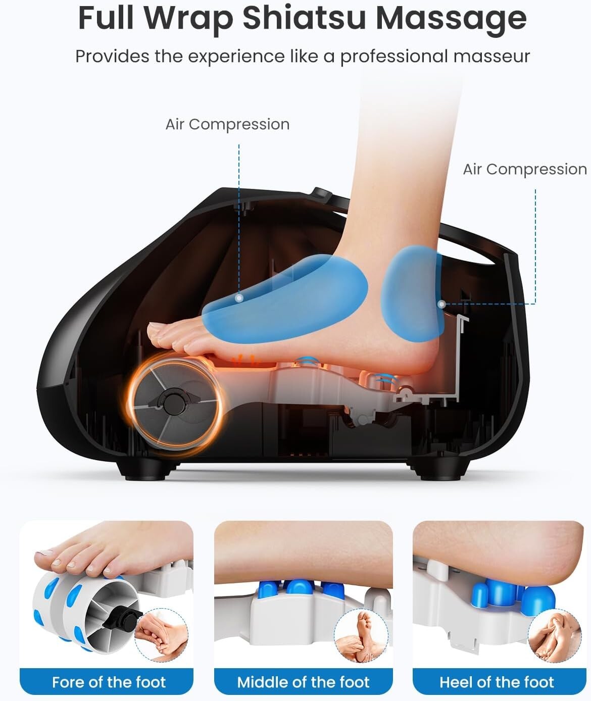 RENPHO Shiatsu Foot Massager Heated Kneading Foot Massage Machine Gift for Mom