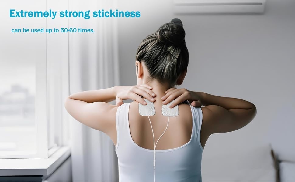 40PCS Self-Stick TENS Unit Replacement Electrode Pads, Non-Irritating, 2mm Conne