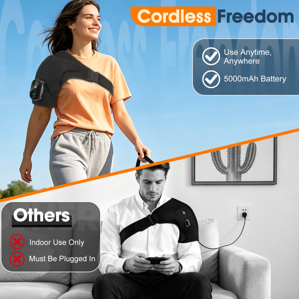 Shoulder Massager Heating Vibration Rotator Cuff Shoulder Brace for Pain Relief