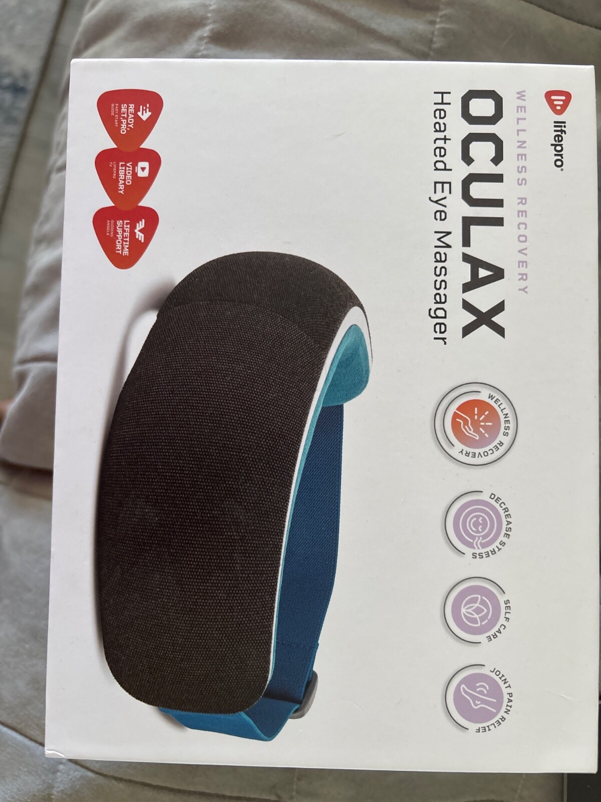 LifePro Oculax Adjustable Strap Vibrating Heated Eye Massager Relaxation New