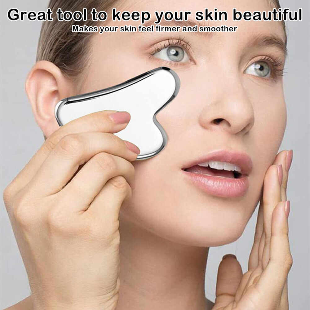 2Pcs Stainless Steel Gua Sha Facial Tools Guasha for Face Metal Gua Sha Tighten