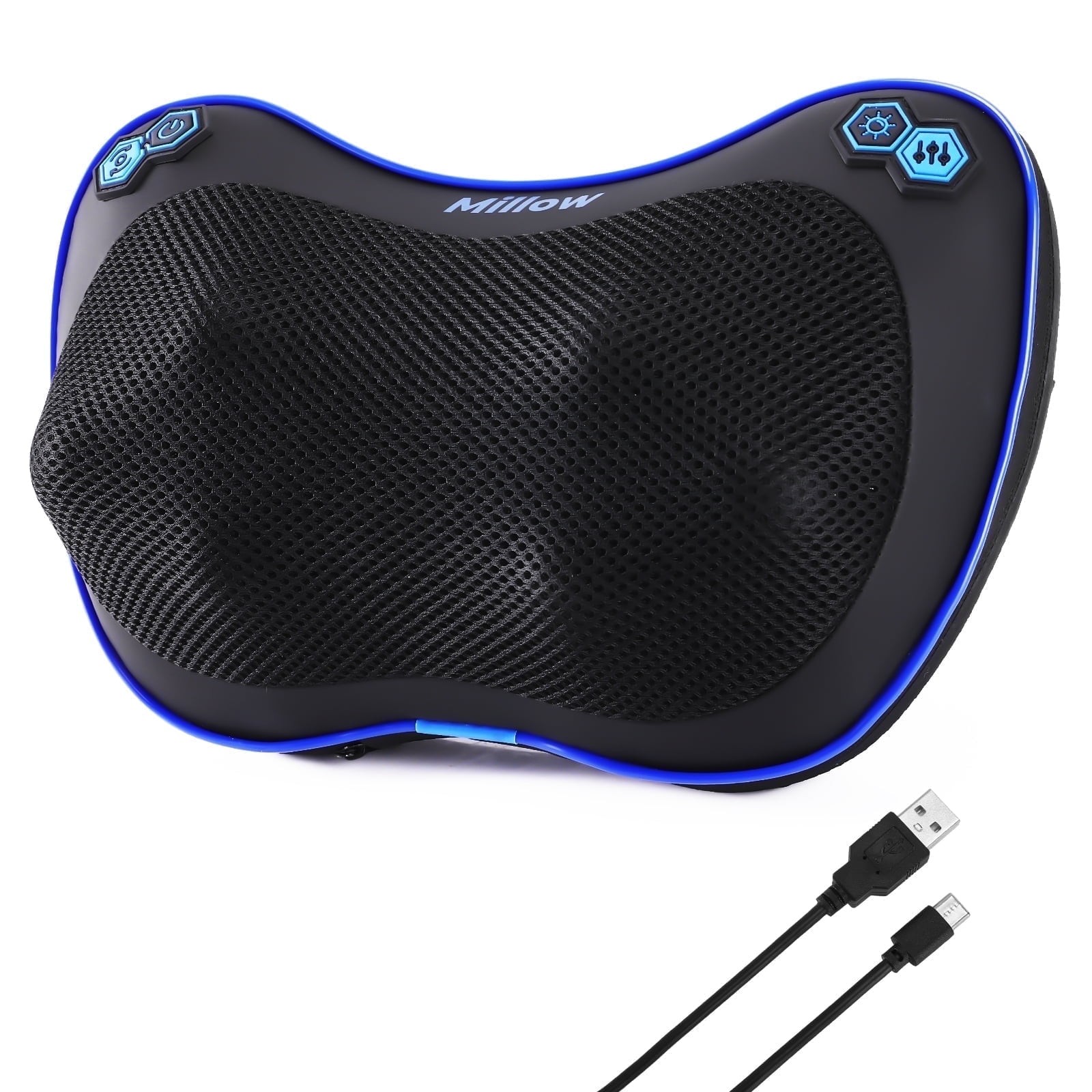 REATHLETE Millow Cordless Shiatsu Massage Pillow with Adjustable Heat,