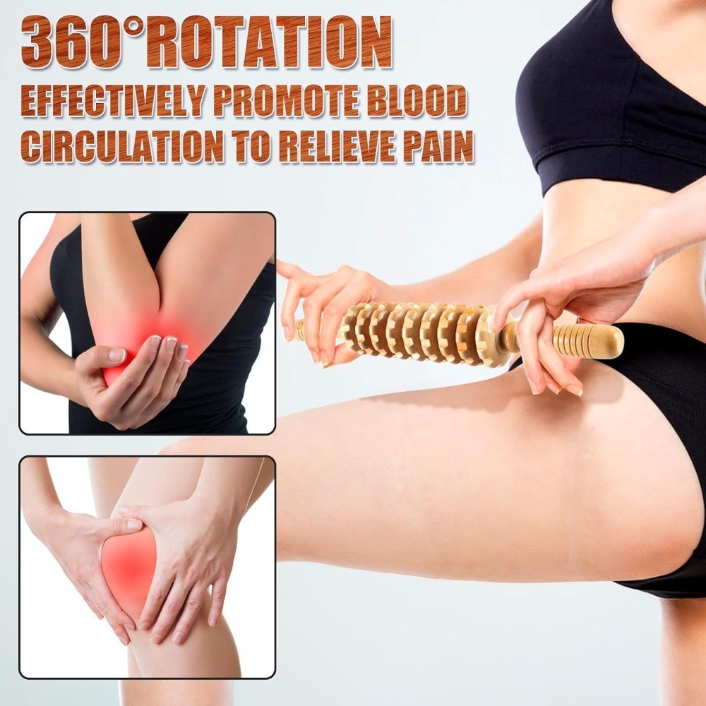 Wood Therapy Massage Tools Set for Lymphatic Drainage Cellulite Reduction and
