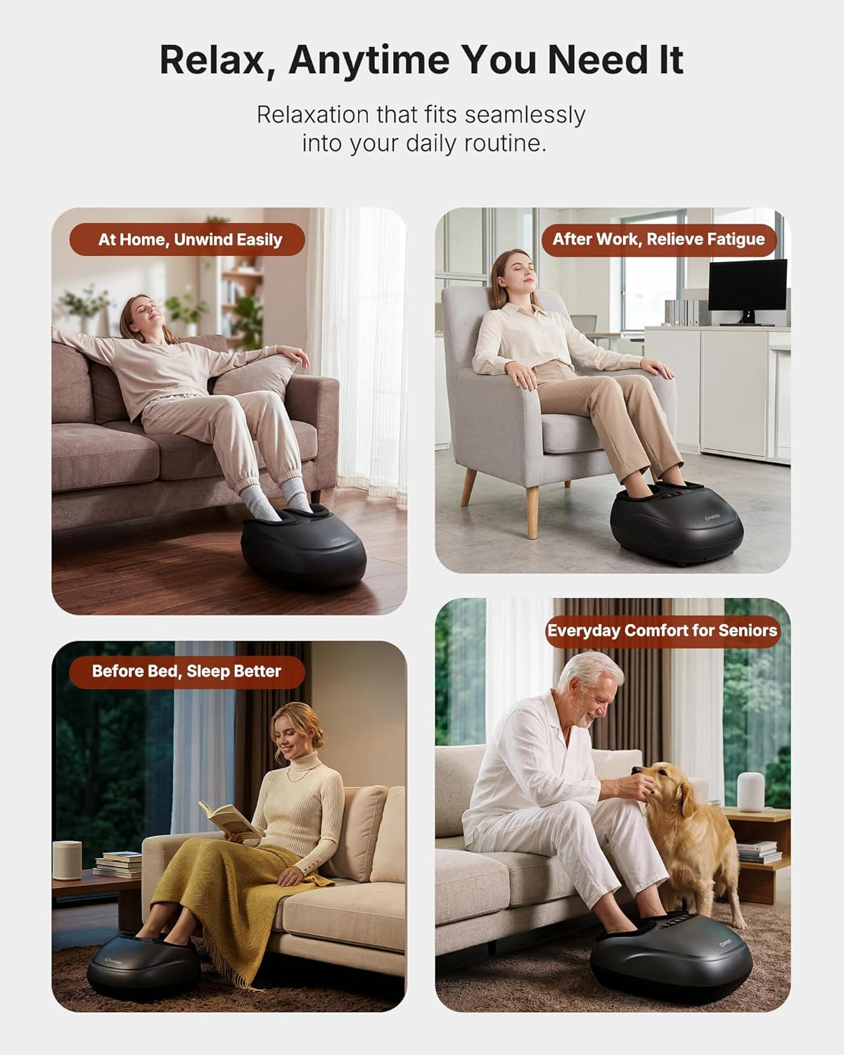 Shiatsu Foot Massager with Heat, Compression, Deep Kneading Foot Massage for Pla