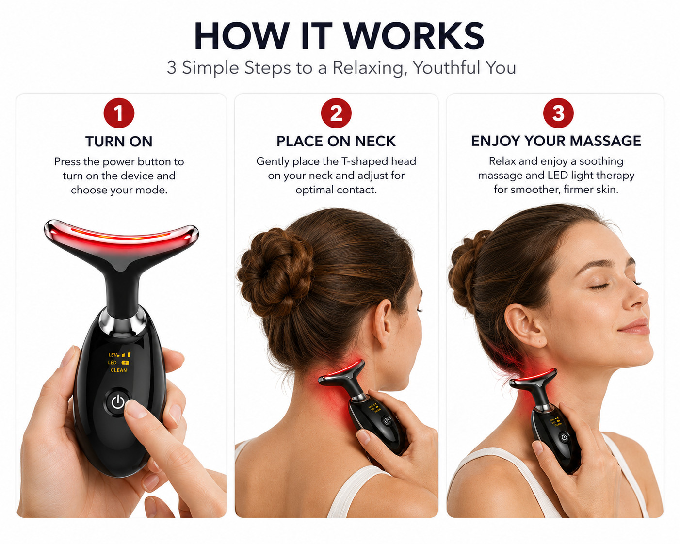 7-in-1 LED Heated Face & Neck Massager Rechargeable Skin Care Device